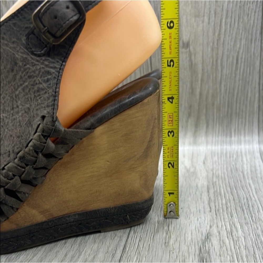 Very Volatile Dark Gray and Brown Wedge Sandals - Picture 5 of 11
